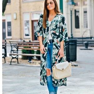 - NWOT Rachel Zoe Collection, Palm Printer Duster